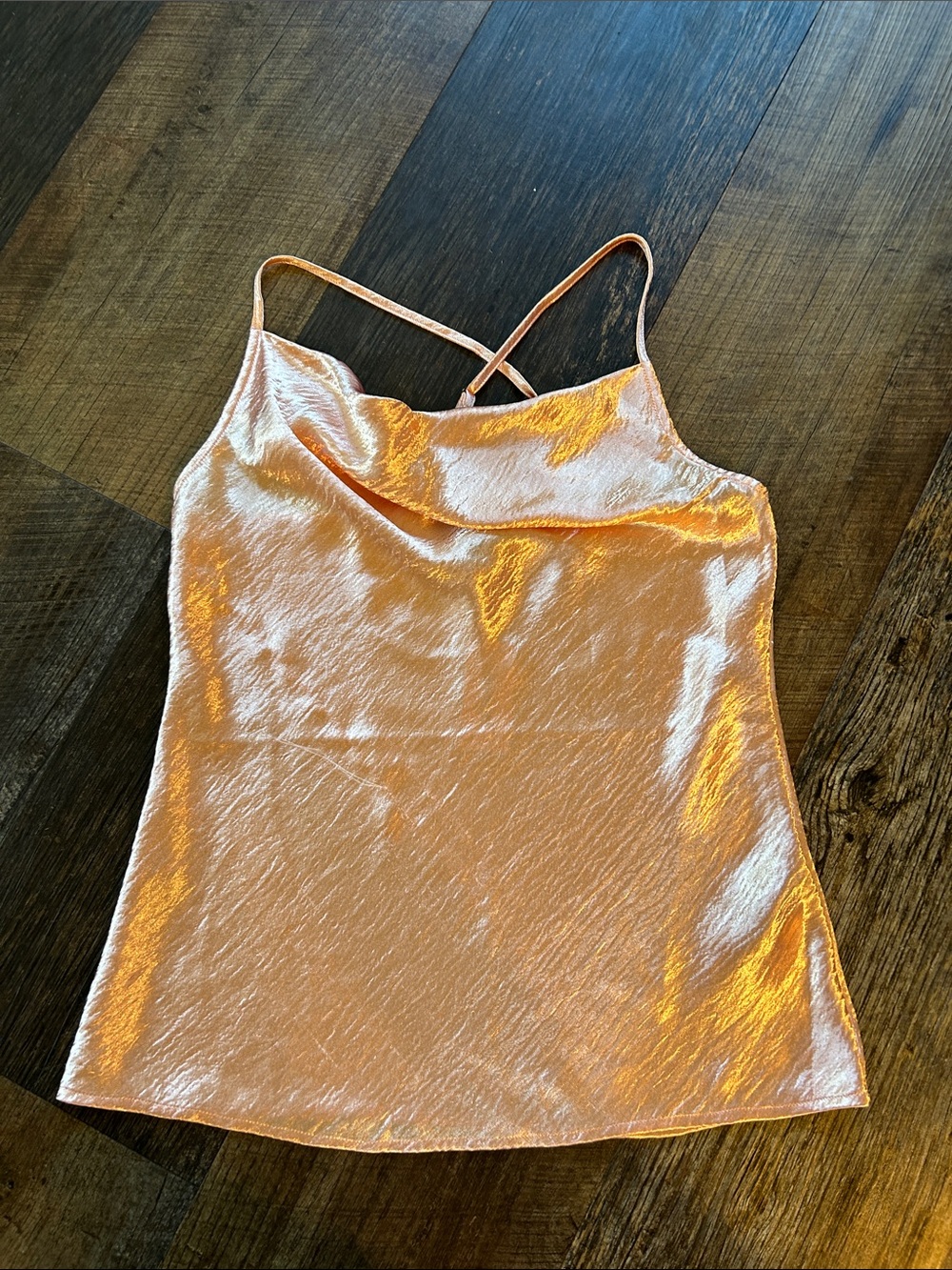 Satin Cowl Neck Camisole in Rose Gold